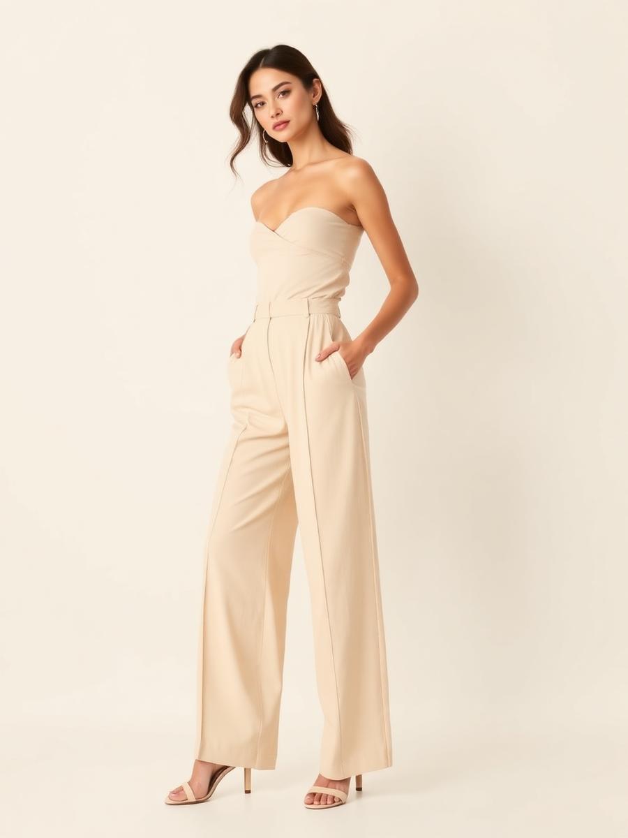 Calça Wide Leg Nude